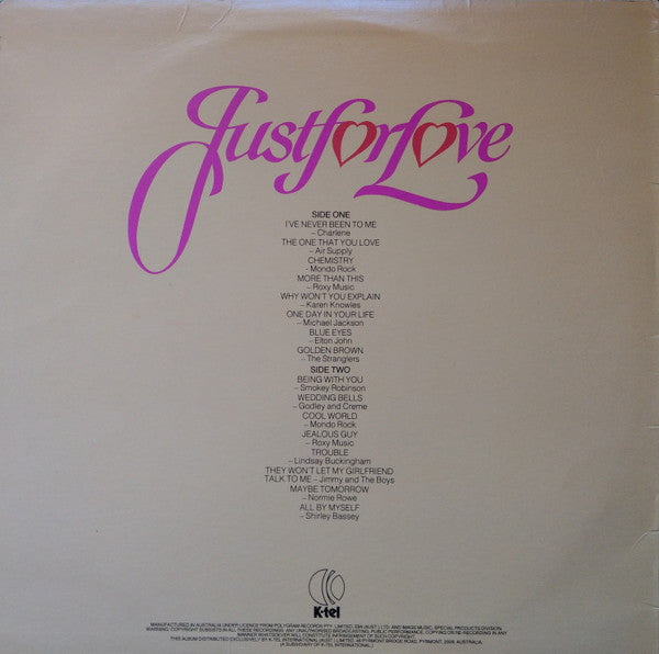 Various – Just For Love LP vinyl record, image 2 of 4