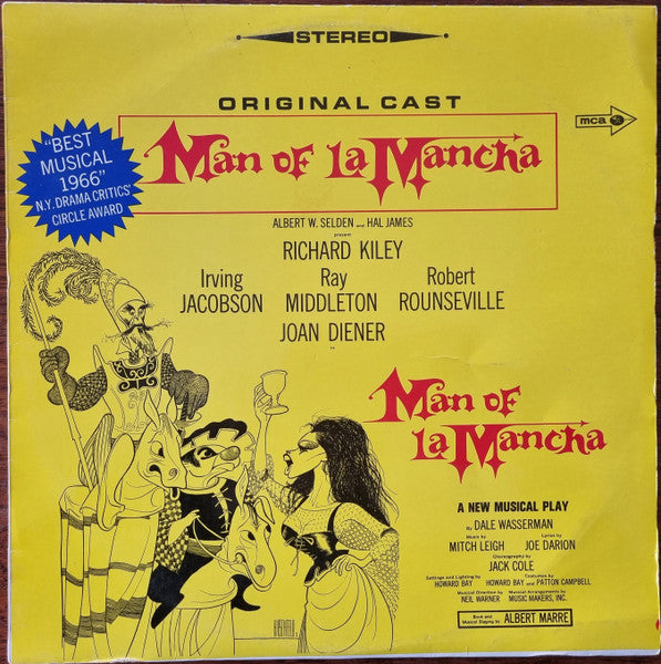 "Man Of La Mancha" Original Broadway Cast, Richard Kiley, Joan Diener, Irving Jacobson, Robert Rounseville, Ray Middleton – Man Of La Mancha LP vinyl record, image 1 of 4