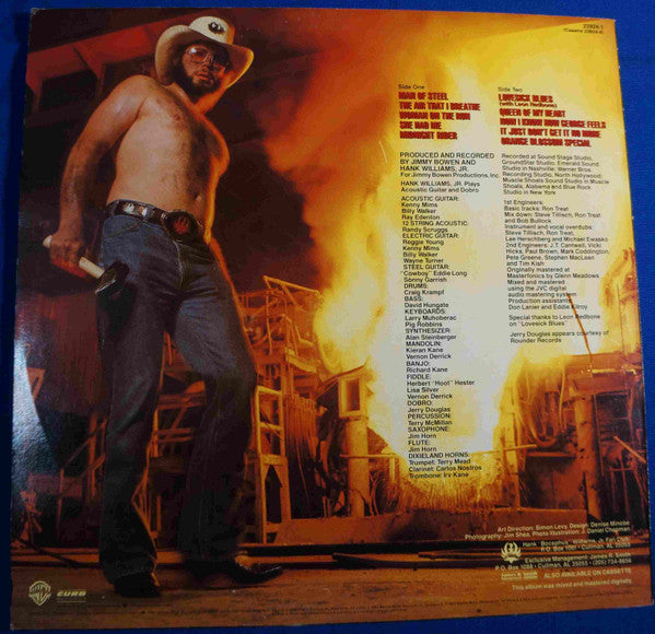 Hank Williams Jr. – Man Of Steel LP vinyl record, image 2 of 4