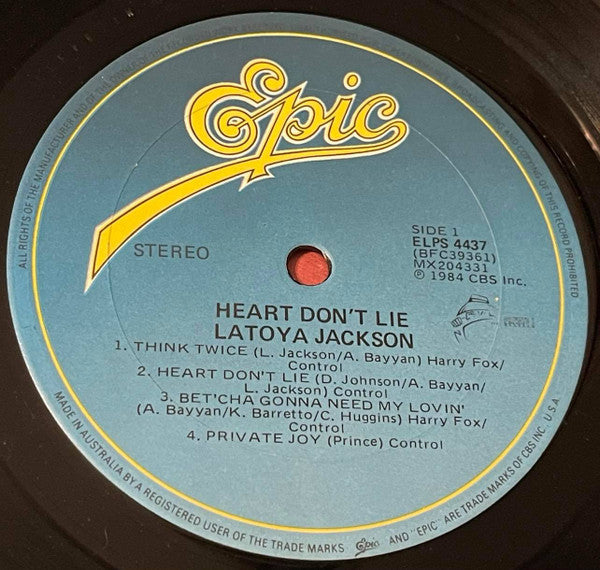 La Toya Jackson – Heart Don't Lie LP vinyl record, image 3 of 4