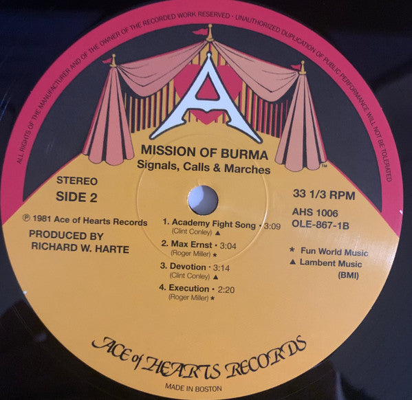 Mission Of Burma – Signals, Calls, And Marches LP vinyl record, image 4 of 5