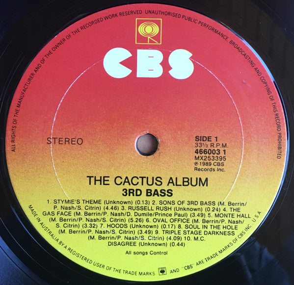 3rd Bass – The Cactus Al/Bum (The Cactus Album) LP vinyl record, image 3 of 4
