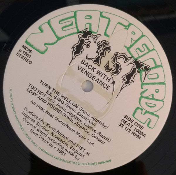 Fist – Back With A Vengeance LP vinyl record, image 3 of 4