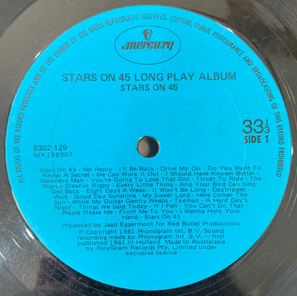 Stars On 45 – Long Play Album LP vinyl record, image 3 of 4