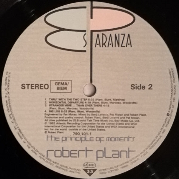 Robert Plant – The Principle Of Moments LP vinyl record, image 4 of 7