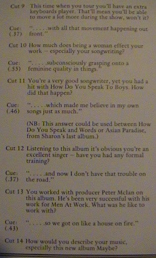 Sharon O'Neill – The Ripper Trois Radio Special LP vinyl record, image 7 of 9