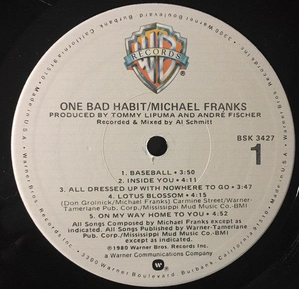 Michael Franks – One Bad Habit LP vinyl record, image 3 of 6