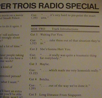 Sharon O'Neill – The Ripper Trois Radio Special LP vinyl record, image 8 of 9