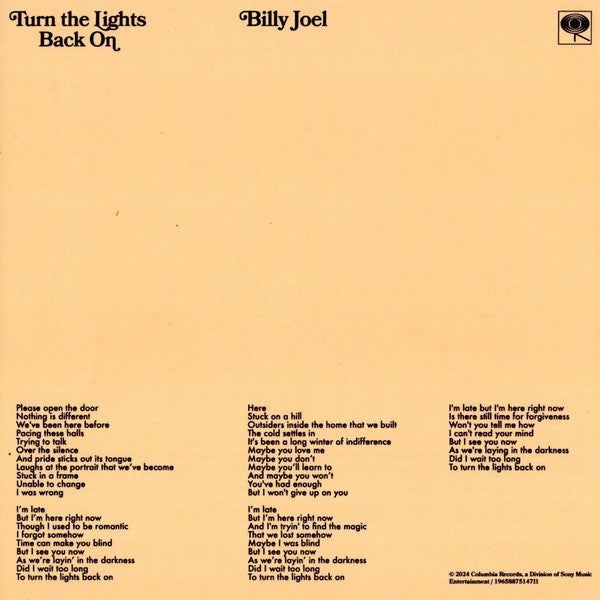 Billy Joel – Turn The Lights Back On 7" vinyl record, image 4 of 8