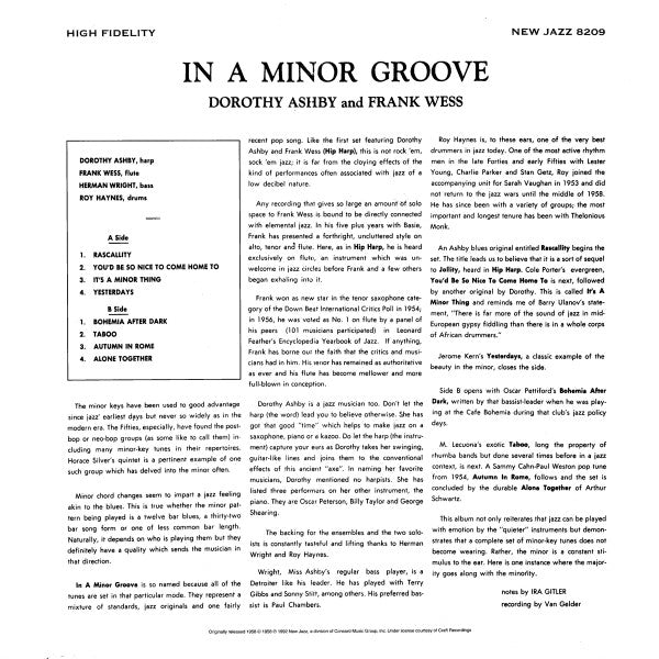 Dorothy Ashby, Frank Wess – In A Minor Groove LP vinyl record, image 2 of 5