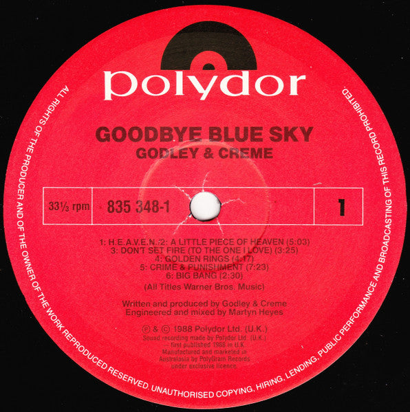 Godley & Creme – Goodbye Blue Sky LP vinyl record, image 2 of 6