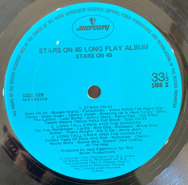 Stars On 45 – Long Play Album LP vinyl record, image 4 of 4