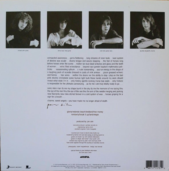 Patti Smith – Horses LP vinyl record, image 2 of 2