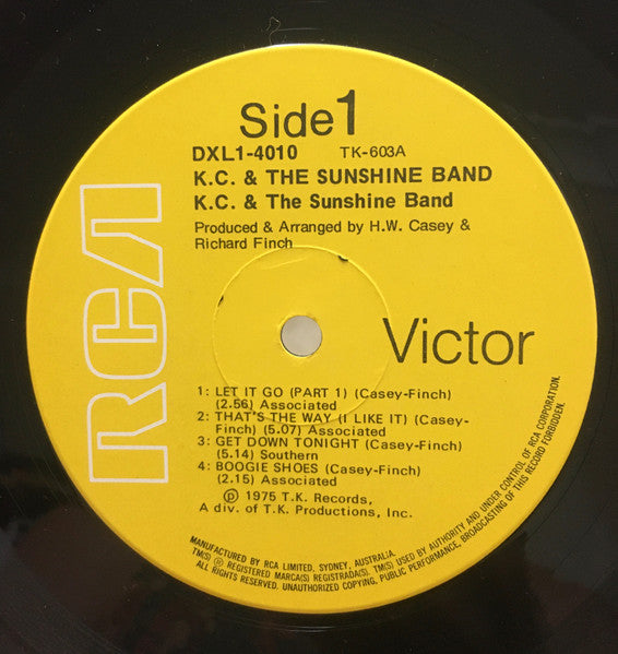 KC & The Sunshine Band – KC And The Sunshine Band LP vinyl record, image 3 of 4