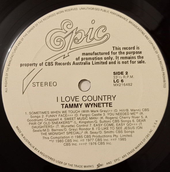Tammy Wynette – I ❤ Country LP vinyl record, image 4 of 4
