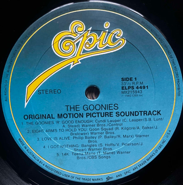 Various – The Goonies - Original Motion Picture Soundtrack LP vinyl record, image 6 of 6