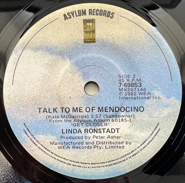 Linda Ronstadt – I Knew You When 7" vinyl record, image 2 of 2