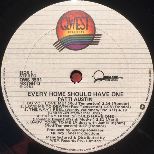 Patti Austin – Every Home Should Have One LP vinyl record, image 3 of 4
