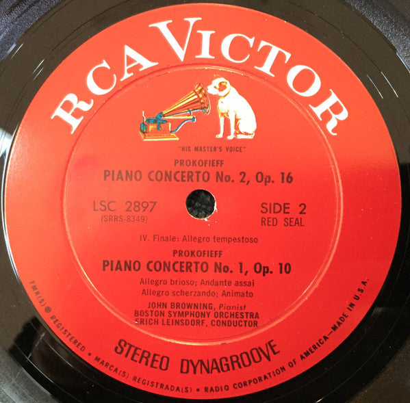 Sergei Prokofiev, John Browning, Boston Symphony Orchestra, Erich Leinsdorf – Piano Concertos Nos. 1 And 2 LP vinyl record, image 4 of 4
