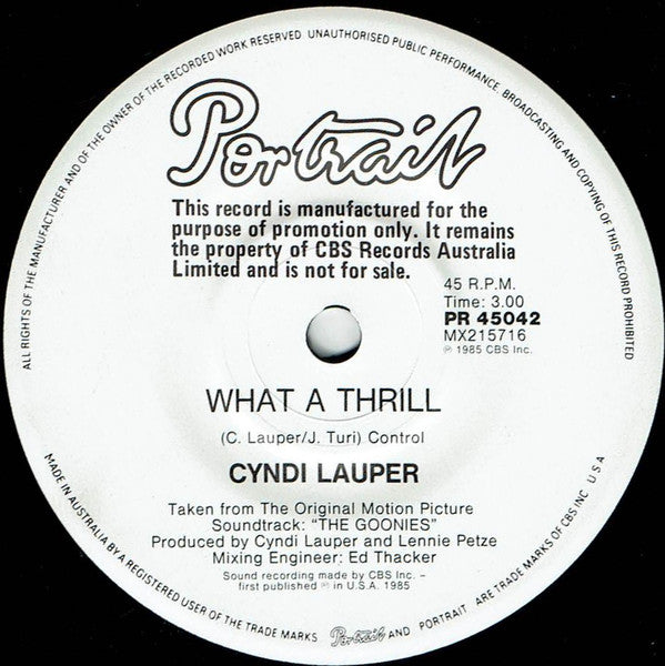 Cyndi Lauper – The Goonies 'R' Good Enough 12" vinyl record, image 5 of 5