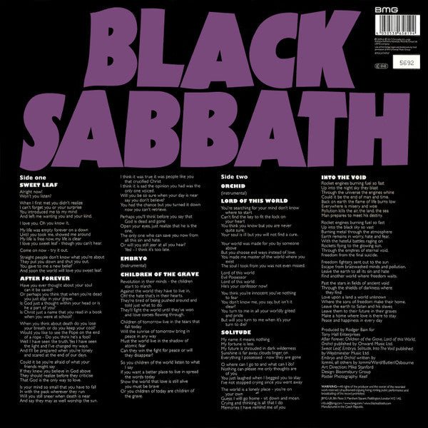 Black Sabbath – Master Of Reality LP vinyl record, image 2 of 10