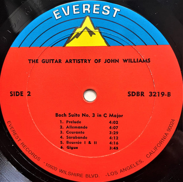 John Williams, Johann Sebastian Bach, Johann Sebastian Bach – The Guitar Artistry Of John Williams: Bach Suites No. 1 In G Major · Suite No. 3 In C Major LP vinyl record, image 4 of 4