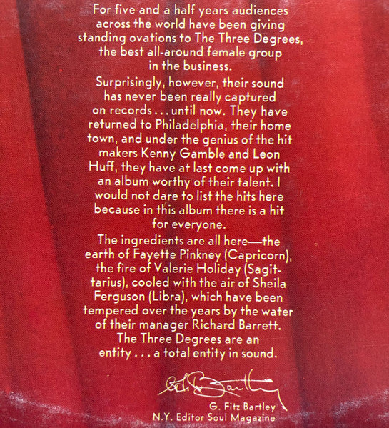 The Three Degrees – The Three Degrees LP vinyl record, image 5 of 7