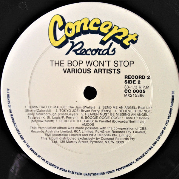 Various – The Bop Won't Stop (2xLP) LP vinyl record, image 10 of 10