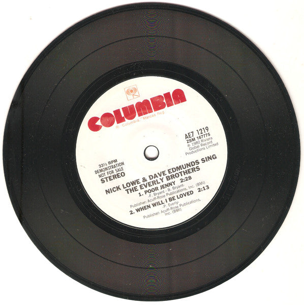 Nick Lowe, Dave Edmunds – Nick Lowe & Dave Edmunds Sing The Everly Brothers 7" vinyl record, image 4 of 4