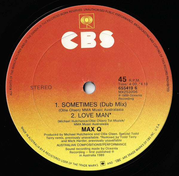 Max Q – Sometimes 12" vinyl record, image 4 of 4