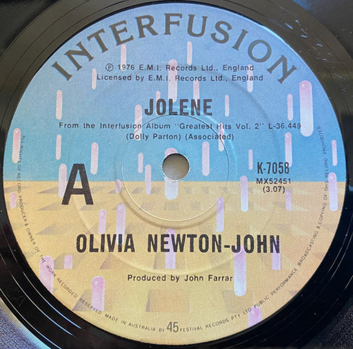 Olivia Newton-John – Jolene 7" vinyl record, image 1 of 2