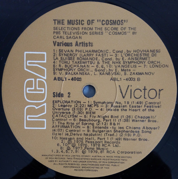 Various – The Music Of Cosmos LP vinyl record, image 5 of 5