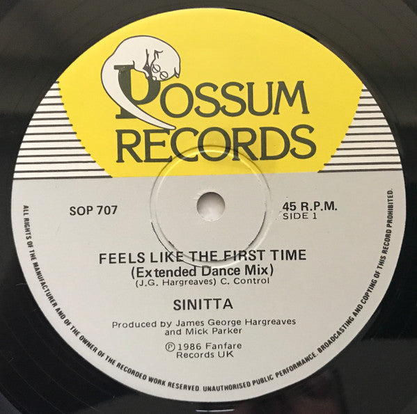 Sinitta – Feels Like The First Time 12" vinyl record, image 2 of 3