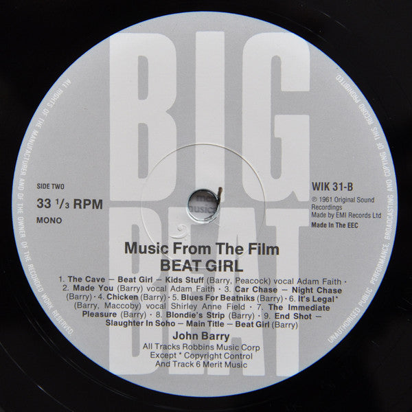 John Barry, Adam Faith, Shirley Anne Field – Music From The Film Beat Girl LP vinyl record, image 4 of 4
