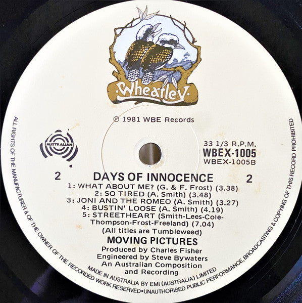 Moving Pictures – Days Of Innocence LP vinyl record, image 8 of 8