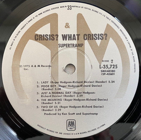Supertramp – Crisis? What Crisis? LP vinyl record, image 4 of 5