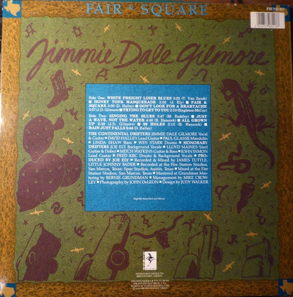 Jimmie Dale Gilmore – Fair & Square LP vinyl record, image 2 of 4