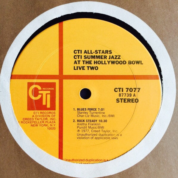 CTI All-Stars – CTI Summer Jazz At The Hollywood Bowl Live Two LP vinyl record, image 3 of 3