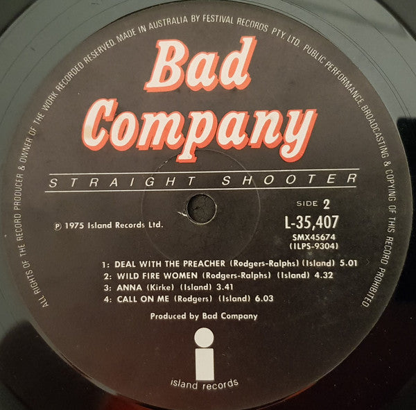 Bad Company – Straight Shooter LP vinyl record, image 4 of 6