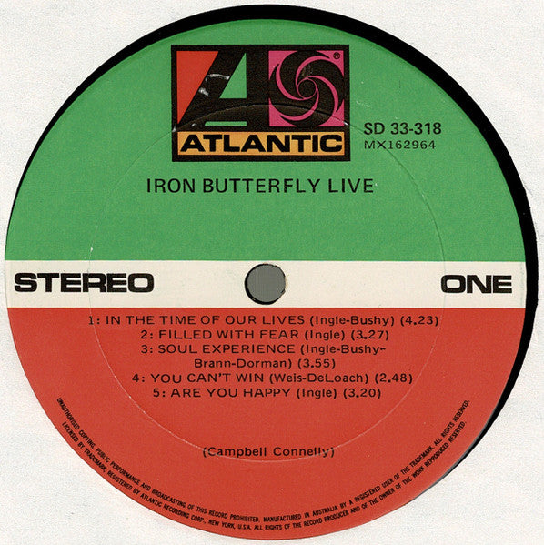 Iron Butterfly – Live LP vinyl record, image 3 of 4