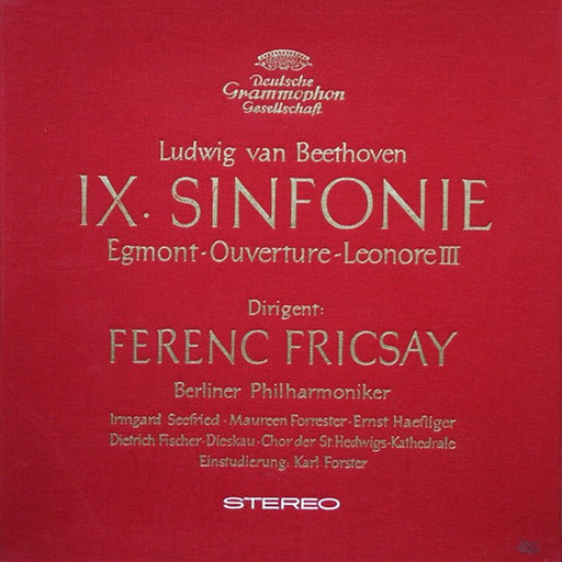 Ludwig van Beethoven, Ferenc Fricsay, Berliner Philharmoniker, Irmgard Seefried, Maureen Forrester, Ernst Haefliger, Dietrich Fischer-Dieskau, Chor Der St. Hedwigs-Kathedrale Berlin, Karl Forster – IX. Sinfonie - Egmont-Ouverture - Leonore III (2xLP) LP vinyl record, image 1 of 10