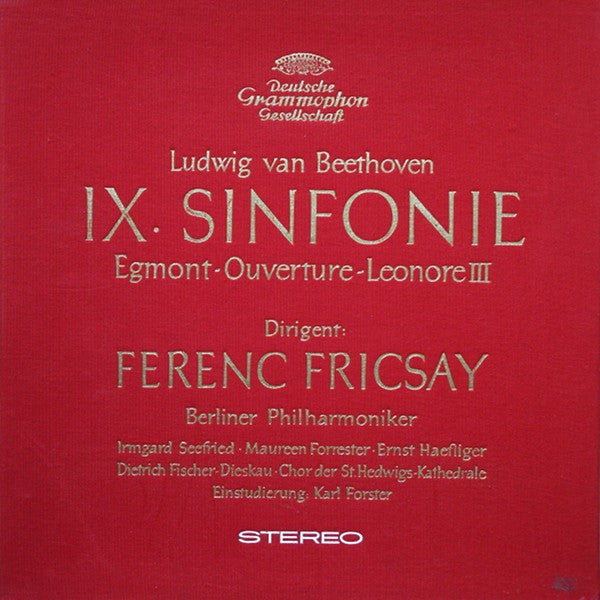Ludwig van Beethoven, Ferenc Fricsay, Berliner Philharmoniker, Irmgard Seefried, Maureen Forrester, Ernst Haefliger, Dietrich Fischer-Dieskau, Chor Der St. Hedwigs-Kathedrale Berlin, Karl Forster – IX. Sinfonie - Egmont-Ouverture - Leonore III (2xLP) LP vinyl record, image 1 of 10