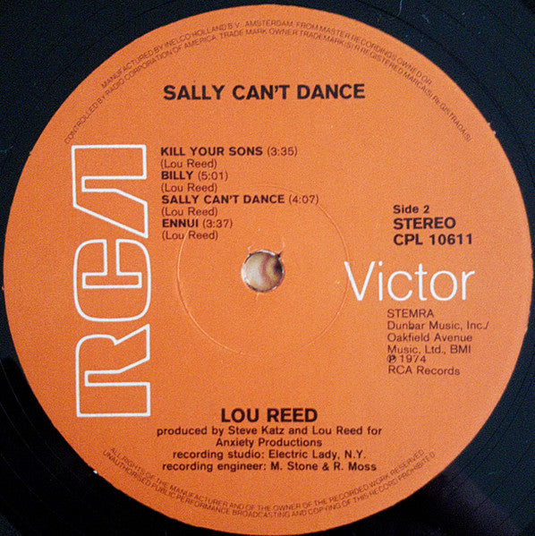 Lou Reed – Sally Can't Dance LP vinyl record, image 4 of 5