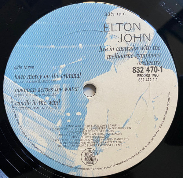 Elton John, Melbourne Symphony Orchestra – Live In Australia (2xLP) LP vinyl record, image 7 of 8