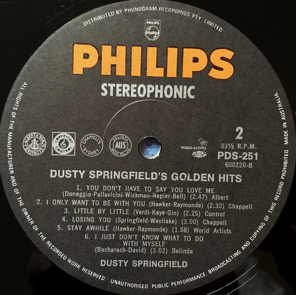 Dusty Springfield – Dusty Springfield's Golden Hits LP vinyl record, image 5 of 8