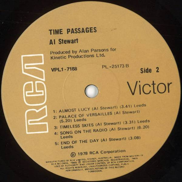 Al Stewart – Time Passages LP vinyl record, image 4 of 4