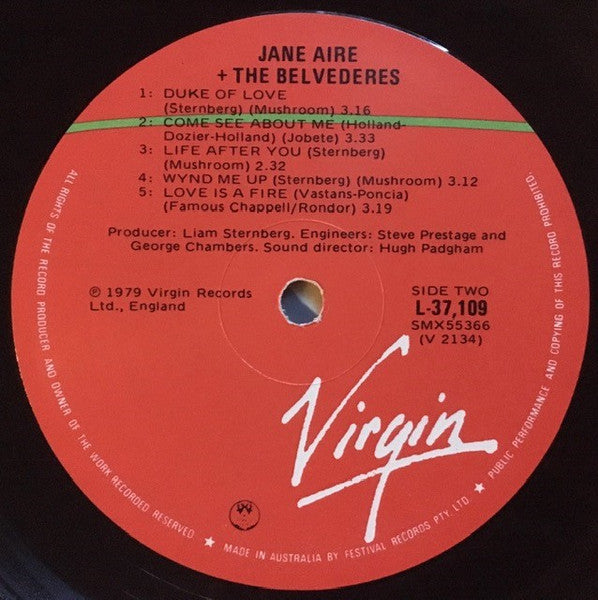 Jane Aire And The Belvederes – Jane Aire And The Belvederes LP vinyl record, image 4 of 4
