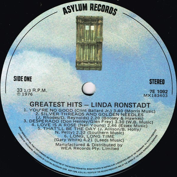 Linda Ronstadt – Greatest Hits LP vinyl record, image 3 of 7