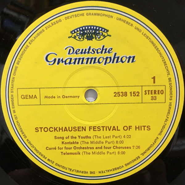 Karlheinz Stockhausen – Festival Of Hits LP vinyl record, image 3 of 5