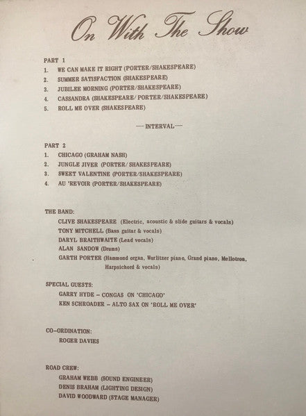 Sherbet – On With The Show LP vinyl record, image 8 of 10